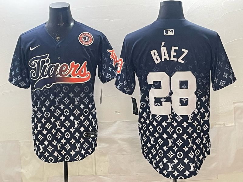 Men 2026 Detroit Tigers #28 Baez Blue Game Nike MLB Jersey 05